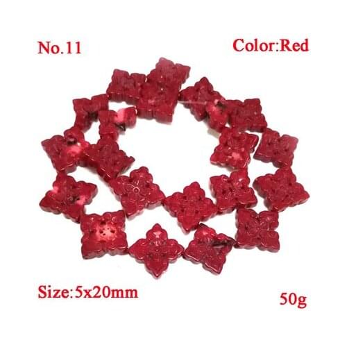 LCS0041 16 inches 18x25mm Red Flat Flower Carved Natural Coral Beads Loose Strand