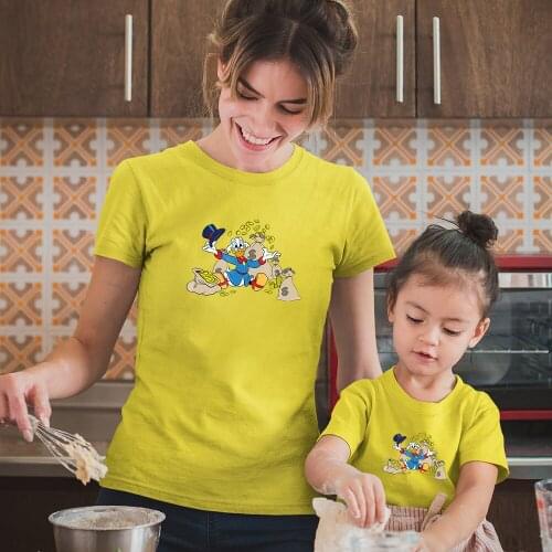 Disney Fashion Family Look Outfits Dropship Kawaii Scrooge McDuck Cartoon Print Adult Unisex T-shrit Four Seasons Harajuku Style