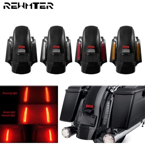 Motorcycle LED CVO Style Rear Fender System Brake Lights Fascia Set For Harley Touring Road Glide King FLHR FLHT FLHX 2009-2013