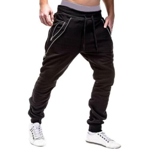 Plus Size Men Sporty Pants Solid Color Waist Drawstring Pockets Ankle Tied Long Pants Sweatpants for Male Casual Sports Trousers