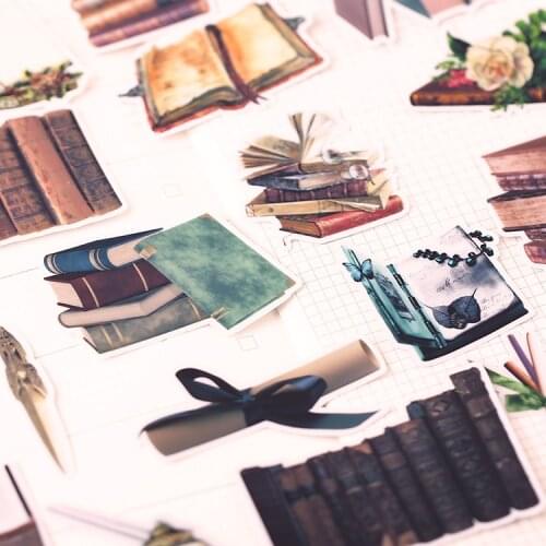 22pcs Cute Retro books Kids Fun Paper Stickers Homemade Bookkeeping Decals on Laptop / Decorative scrapbooking / DIY stickers
