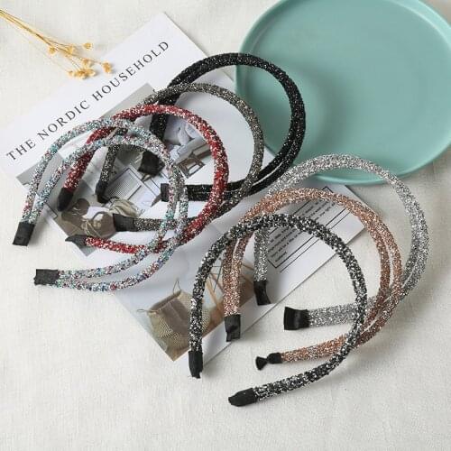 Korean Women Double Row Hair Accessories Pressure Hair Thin Hair Bands Fashion All-Match Diamond Headband Hairpin