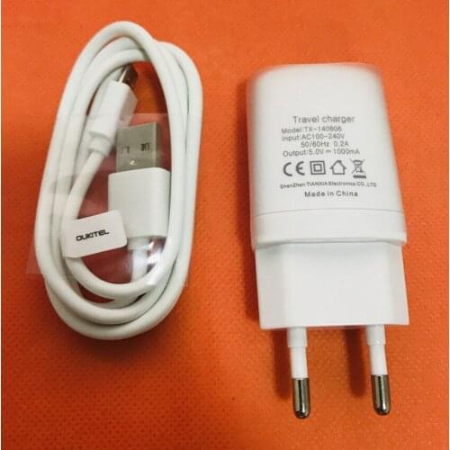 Original Travel Charger EU Plug Adapter+ USB Cable for OUKITEL C12 Pro MT6739 Quad Core Free Shipping