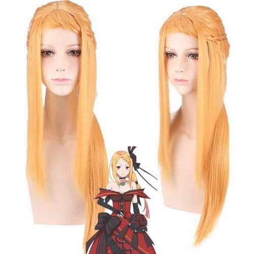 Priscilla Barielle Cosplay Wig Re:Life in a different world from zero cosplay wigs Halloween 80 cm yellow Synthetic Hair