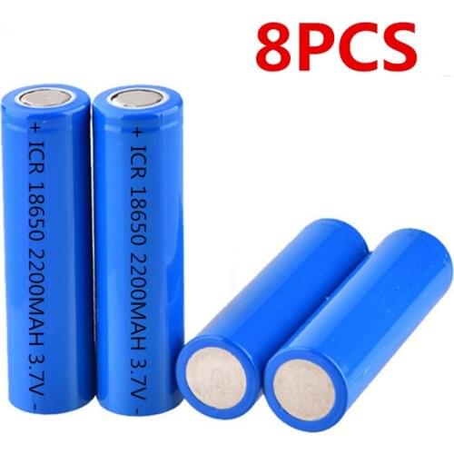 8pcs/lot 3.7V 18650 2200mAh rechargeable lithium battery 3.7V strong light flashlight anti-light special lithium battery