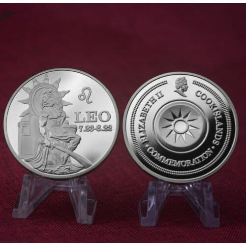 Silver Plated Leo signs of the zodiac medal coin Holiday & Business gifts