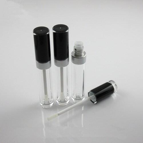 100pcs 8ml Transparent Lipgloss Bottle Round Lip Gloss Tube Travel Use Lip Glaze Cosmetic Container