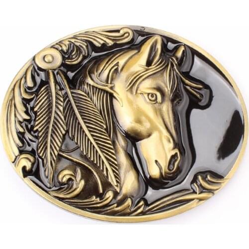 Horse buckle for Mens 3.8cm leather belt k121