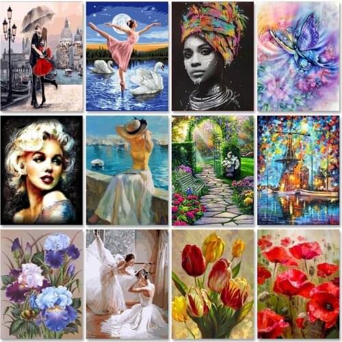 Painting By Numbers DIY Gift For Adults Woman Figure Paint By Number Flowers Unique Handmade Home Decors Artwork 40x50cm