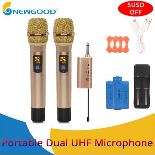 Handheld UHF Wireless Microphone 1 way Metal Karaoke Microphone mic studio microphone for computer PC camera with Receiver