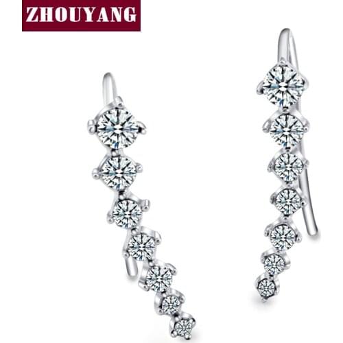 Big Dipper Four-Prong Setting 7pcs CZ Rose Gold Color Ear Hook Stud Earrings Fashion Jewelry ZYE534 ZYE548 ZYE527