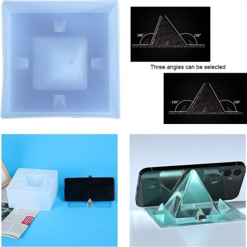 13CM Large Pyramid Silicone Mold 3D Resin Craft Mould DIY Crystal Jewelry Phone Holder Stand Making Mould Tools Home Decoration