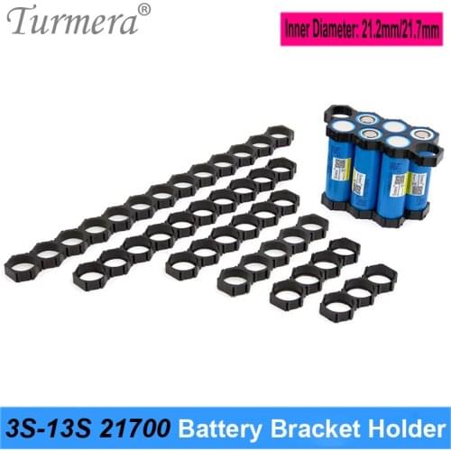 Turmera 10Pieces 3S to 13S 21700 Holder Bracket ABS Splicable Inner Hole Diameter 21.7mm 21.2mm for 36V 48V E-Bike Battery Use