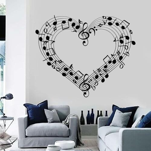 Sheet Music Love Vinyl Wall Decal Home Decor Coolest Room Art Mural Wall Stickers Gift
