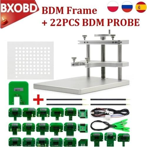 BDM FRAME Aluminium + 22PCS BDM Adapter Adapter for ECU Programmer for Fgtech BDM Frame Stainless