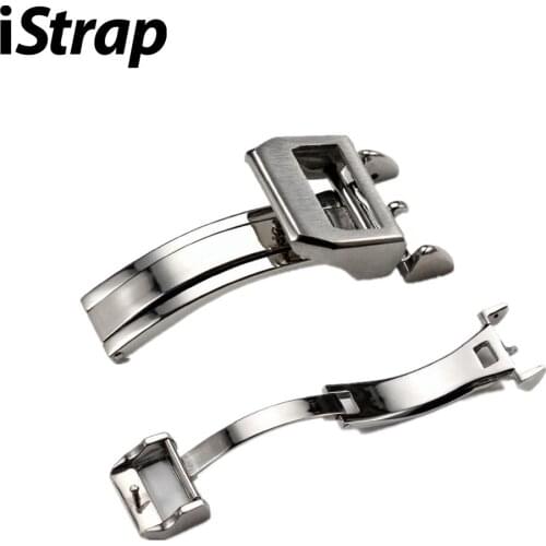 IStrap Butterfly Deployment Buckle 18 mm Men Watchband Strap Steel Clasp Stainless Steel Watch Clasp For IWC