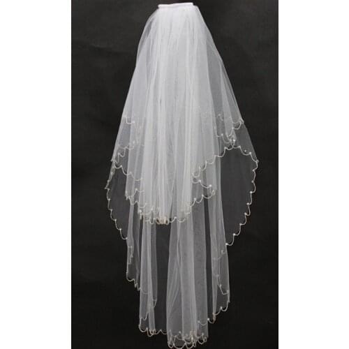 Vintage Cheap Ivory White Women Veil Voile Mariage Lace Bridal Veil Veu De Noiva Gorgeous Wedding Accessories