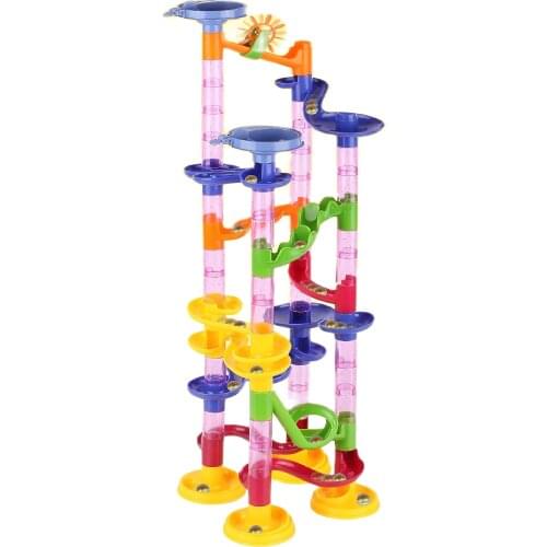 1 box 80 blocks marble race beads ball running DIY building roller coaster toy game for kids classic learning educational toys