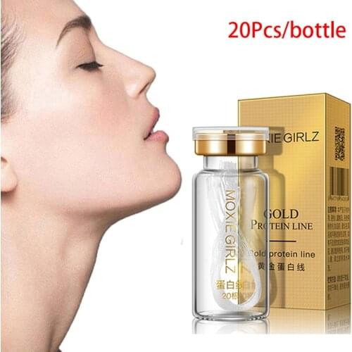 20Pcs/bottle Collagen Protein Thread Face Filler Absorbable Lift Silk Fibroin Line Carving Essence Skin Rejuvenating Tightening