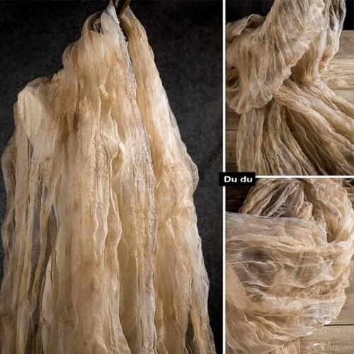 50*150cm Pressure plait Texture Clothing Fabric Irregular Restoring ancient ways Double twistNet yarn Fabric DIY