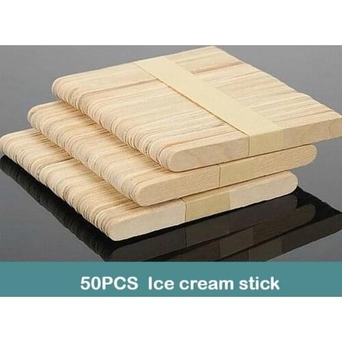 50pcs Wooden Ice Cream Sticks Special-purpose Bang Branch DIY Building Block Popsicle Lollipop Ice Cube Maker Cream Tools Model