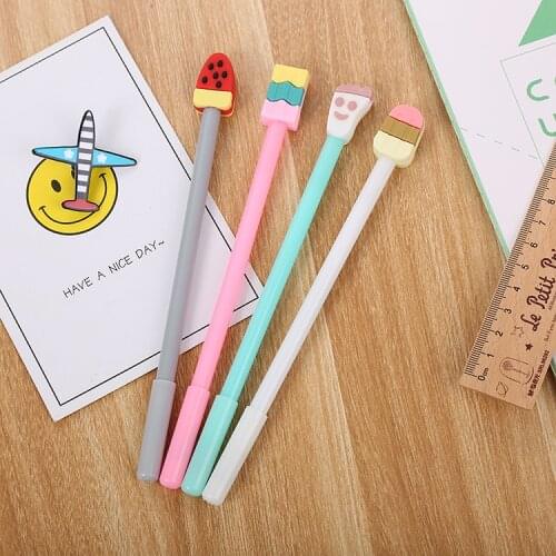 500pcs/set Creative Ice Cream Gel Pen Cute Cartoon Stationery Office Supplies Popsicle Pen Wholesale Factory