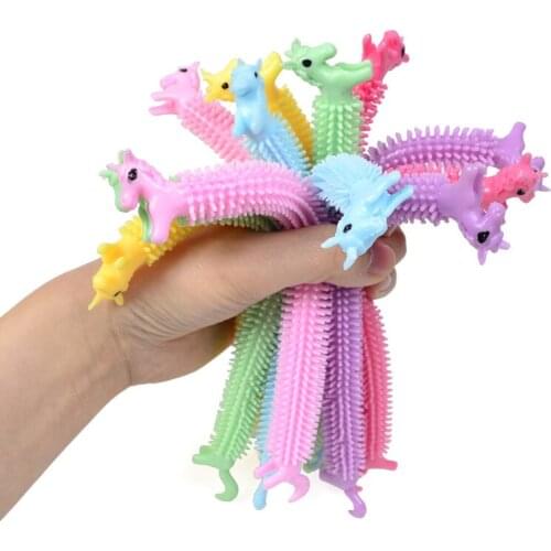 6pcs String Fidget Squishy Worm Noodle Stretch String TPR Rope Anti Stress Toys Autism Vent Toys for Children Christmas Gifts