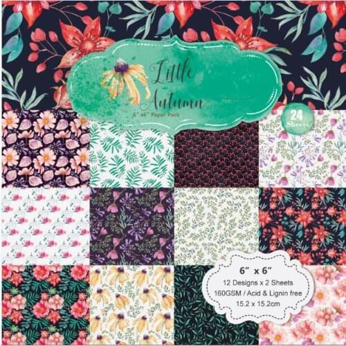 DIY LITTLE AUTUMN style Scrapbooking paper pack of 24 sheets handmade craft paper craft Background pad