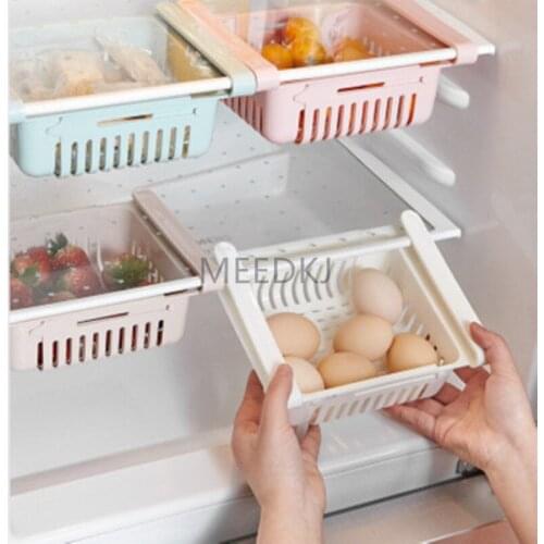 Household multifunctional desktop storage rack drawer-type telescopic storage box refrigerator layered partition board