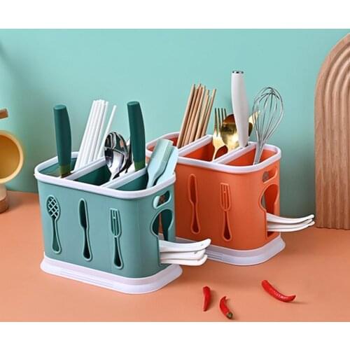 Tasteless Chopsticks Holder Water Drain Large Capacity Resin Ventilation Tableware Spoons Storage Holder Kitchen Accessories