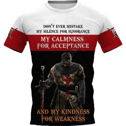 PLstar Cosmos Knight Templar lion 3D Printed t-shirt Harajuku Streetwear T shirts Hip hop Men For Women Short Sleeve style-13