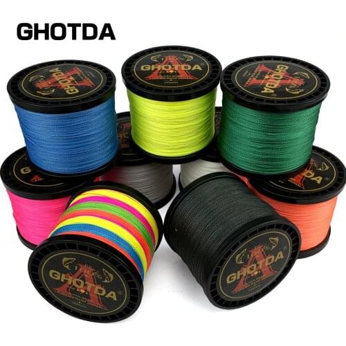 GHOTDA Pesca Fly Fishing Line 8/4 Strand PE Carp Braided Wire Peche Sea Spinning Multifilamento Cord 11-120LB 1000/500/300/100M