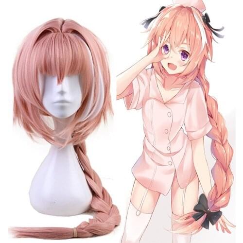 Game Fate Grand Order Cosplay Wig Astolfo Cosplay Hair Wig Heat Resistant Synthetic Wig Halloween Party Women Cosplay Wigs