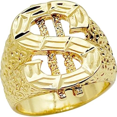 Classic Hip Hop Rock US Dollar Sign Hollow Rings For Men Jewelry Gift