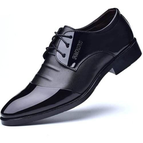 LEVPAIRS Men's Patent Leather Shoes