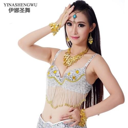 Hot Belly Dance Bra Six Diamonds Hanging Bra Belly Dance Beauty Back Clothing Tops 9Colors