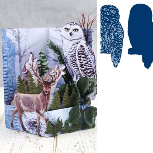 Snowy Owl Metal Cutting Dies Scrapbook Diary Decoration Stencil Embossing Template DIY Greeting Card Handmade 2021 New Arrive