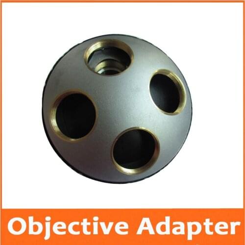 4 holes Metal Big Size objective converter Biological Microscope Revolving Nosepiece Four-hole Microscope Objective Lens Adapter