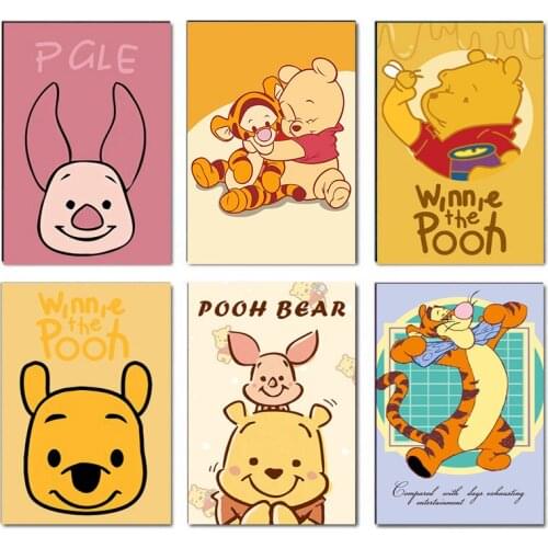 Cute Disney Winnie The Pooh Canvas Painting Cartoon Posters and Prints for Kids Room Decor Home Decoration Wall Art Pictures