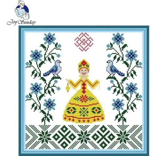 Joy Sunday Peace princes counted 14CT Cross stitch DIY sets print on canvas DMC Chinese cross stitch Embroidery kits Home decor