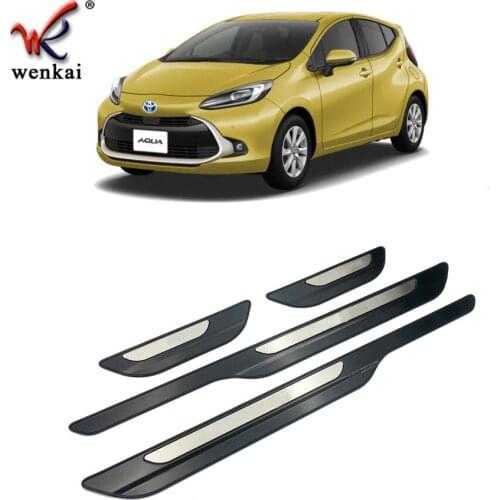 For 2021 2022 Toyota Aqua Exterior Accessories Door Sills Scuff Plate Welcome Pedal Stainless Steel 4pcs