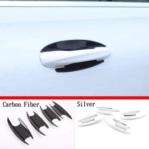 For Mercedes Benz B Class W247 B200 2020 Car Carbon Fiber ABS chrome Outer Door Handle Bowl Caps Exterior Decoration Accessorie