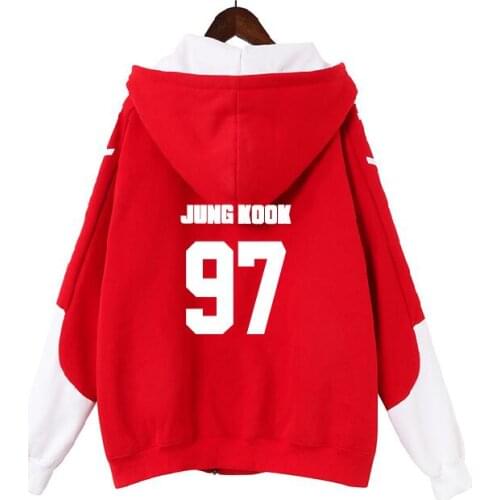 NEW KPOP suga v jimin JUNG KOOK Korean version Autumn and winter Harajuku Students loose Hooded zip women