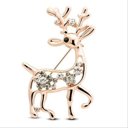New Korean Fashion Hollow Cute Deer Brooch Sparkling Exquisite Jewelry