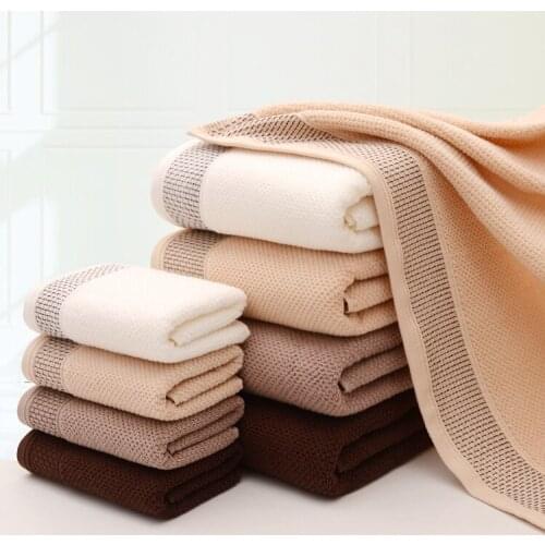 LYN&GY New Honeycomb 100% Cotton Terry Towel Set for Adults Face Hand Towels Beach Bath Towel Toalhas de banho Bathroom 3pcs/set