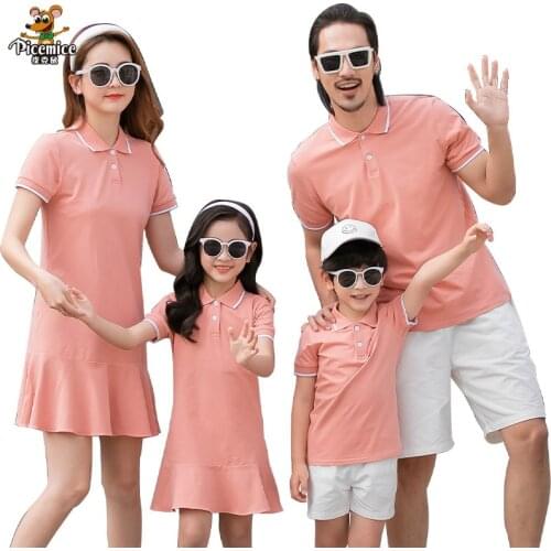 Family Clothing Mother Daughter Dresses Summer Father Son T-Shirts Short Pants Men Boy Family Matching Outfits Women Girl Dress