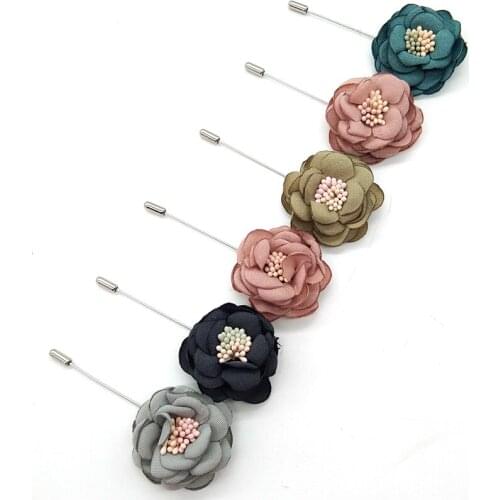 Handmade Flower Lapel Collar Pins Brooches For Women aWedding Brooch Jewelry Safety Muslim Hijab Pins