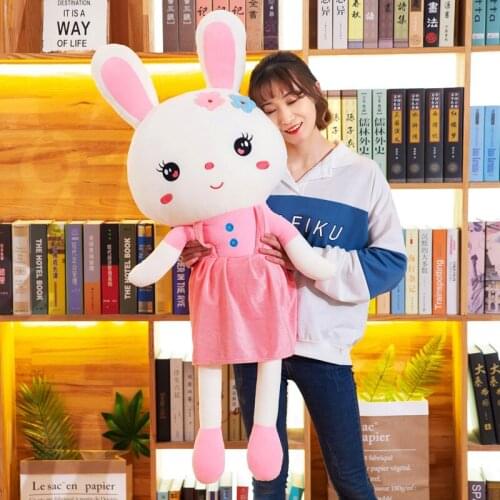 45-120cm New Super Large Rabbit Stuffed Plush Toy Animals Cute Bunny Doll for Girls Gift Soft Ballet Rabbit in Princess Dress