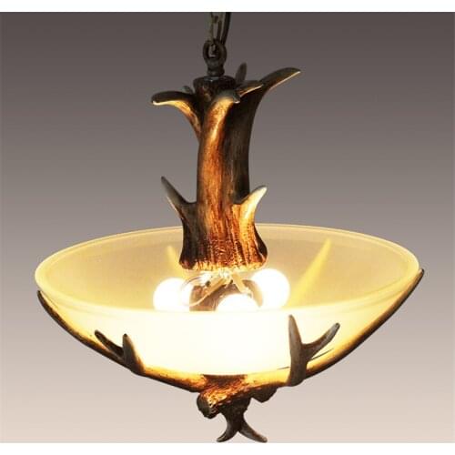 Nordic Industrial Style Resin Pendant Lamps American Country Retro Living Room Dining Room Bedroom Aisle Antler Pendant Lights