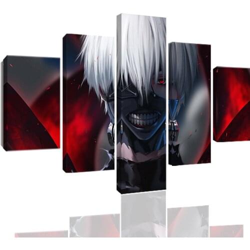5in1 Japanese Anime Tokyo Ghoul Posters and Canvas Painting Wall Art Decoration Prints For Kids Bedroom Living Room Home Decor